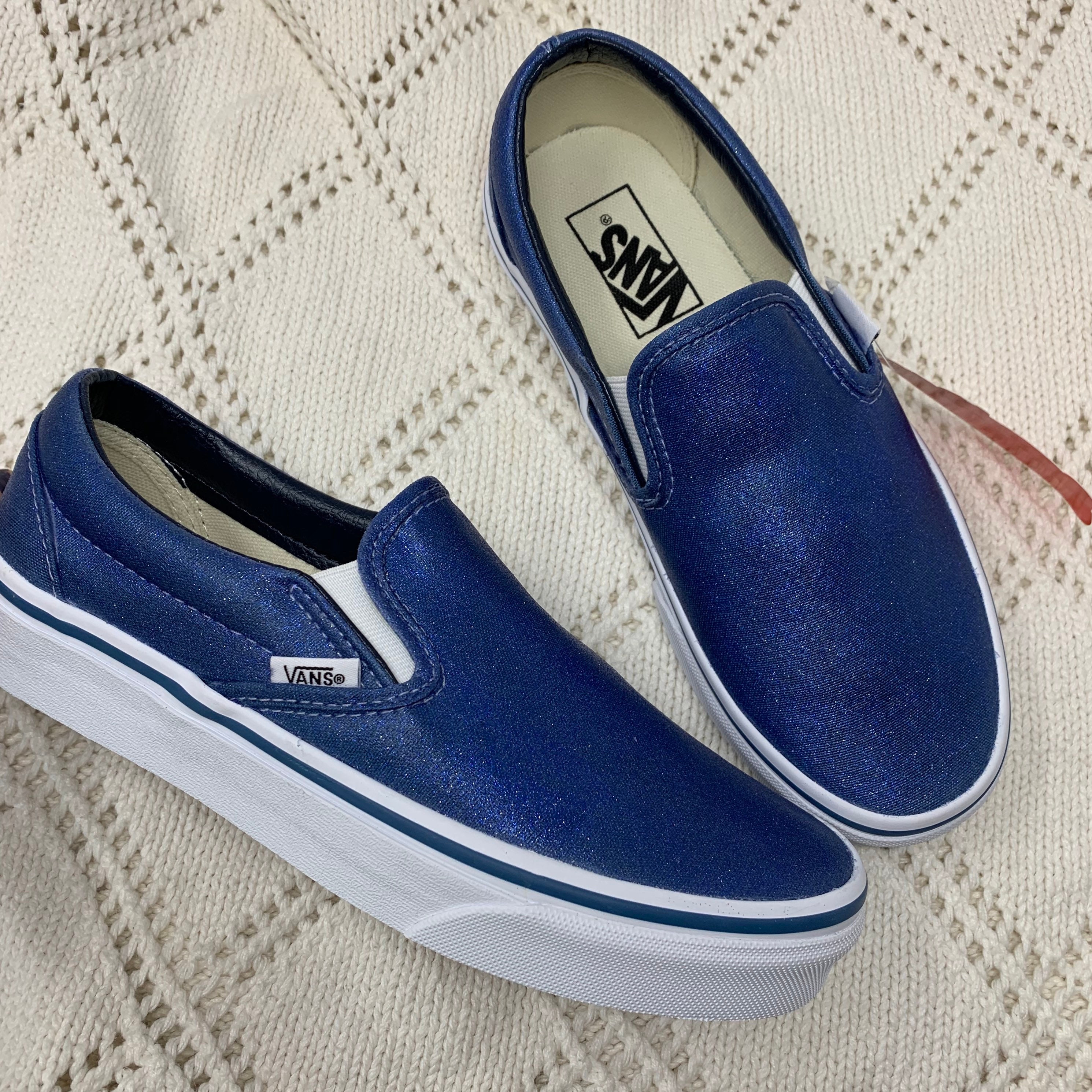 blue sparkly vans