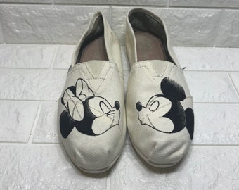 MINNIE & MICKEY Sketch Disney Shoes. Mickey Toms. Mickey and | Etsy