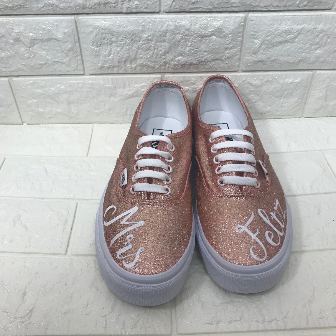 glitter rose gold vans