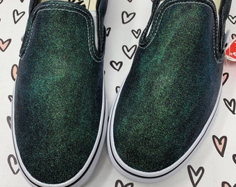 green glitter converse
