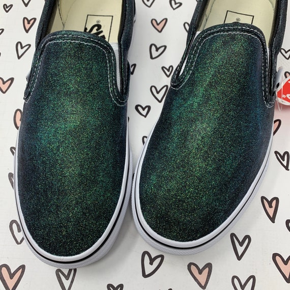green glitter vans