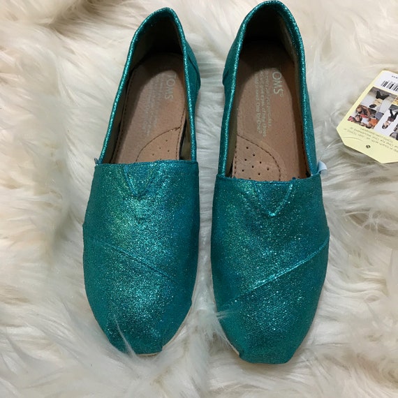 teal toms shoes