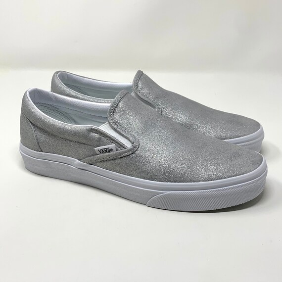 vans silver glitter shoes