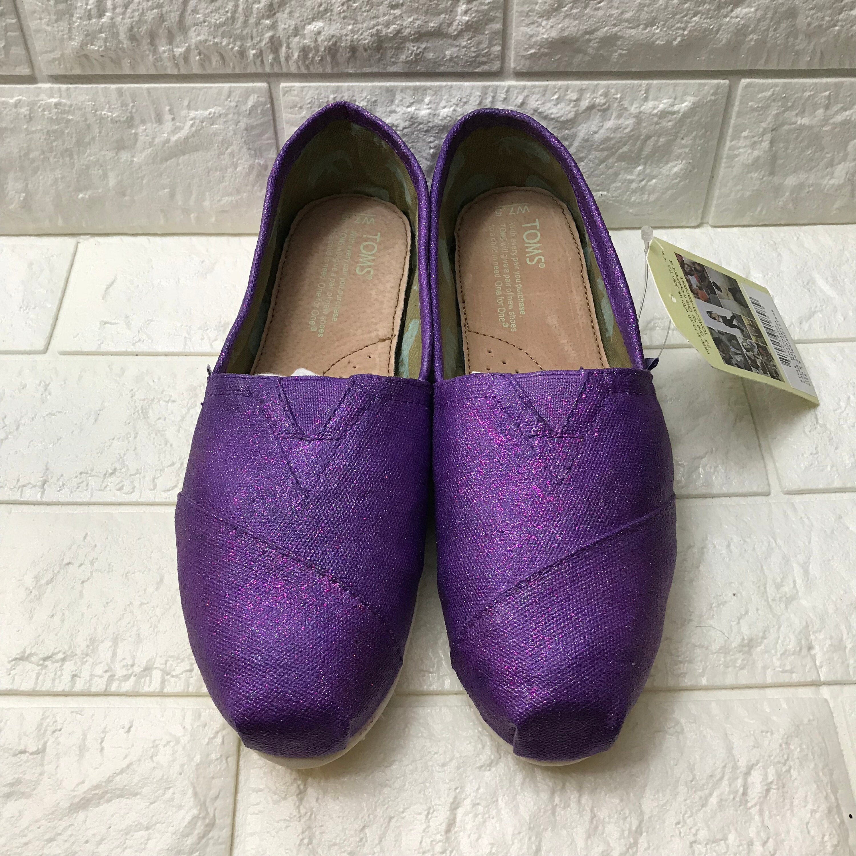 Purple Glitter Toms. Purple Glitter Shoes. Purple Wedding | Etsy