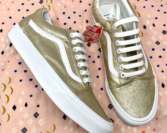 vans authentic glitter gold