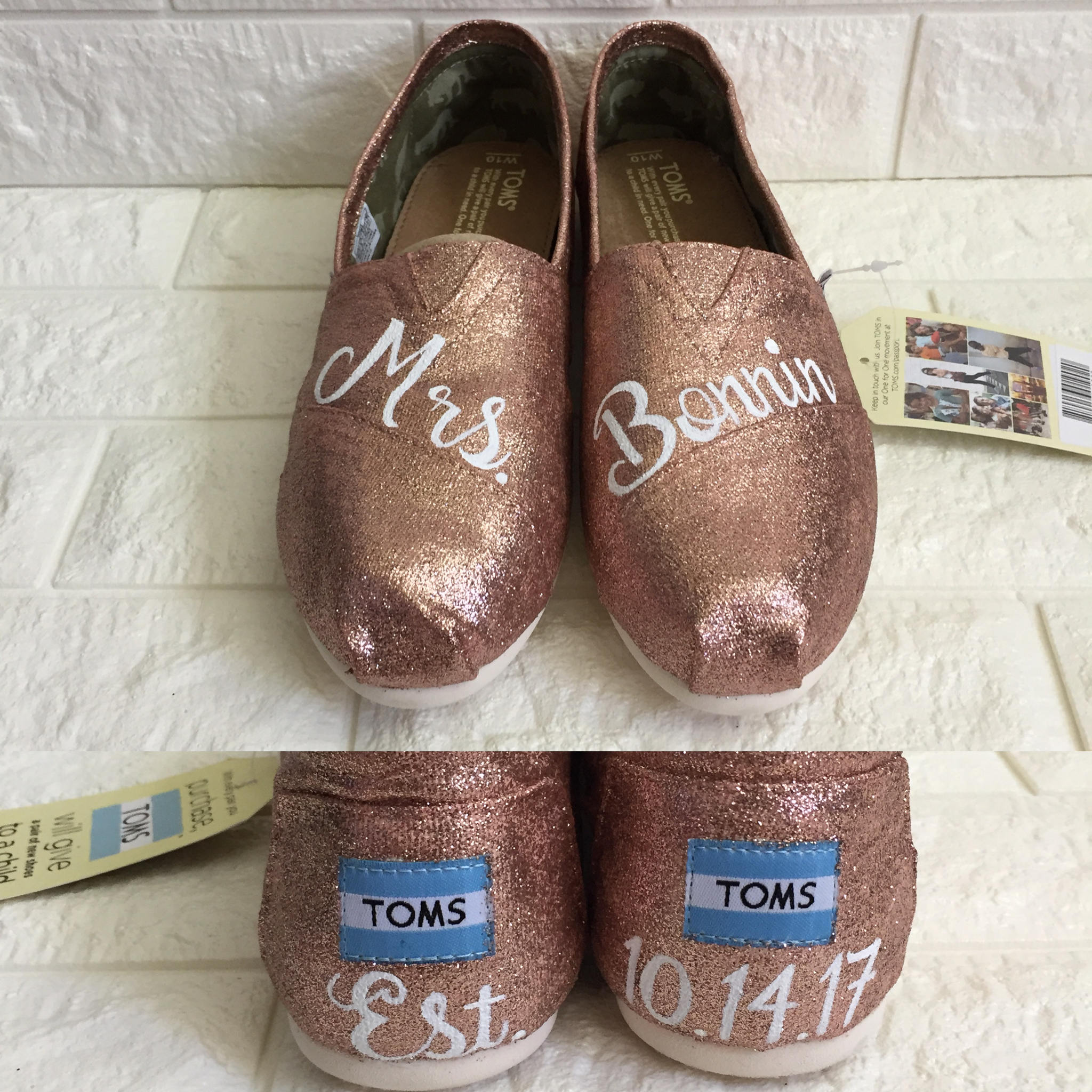 gold sparkle toms