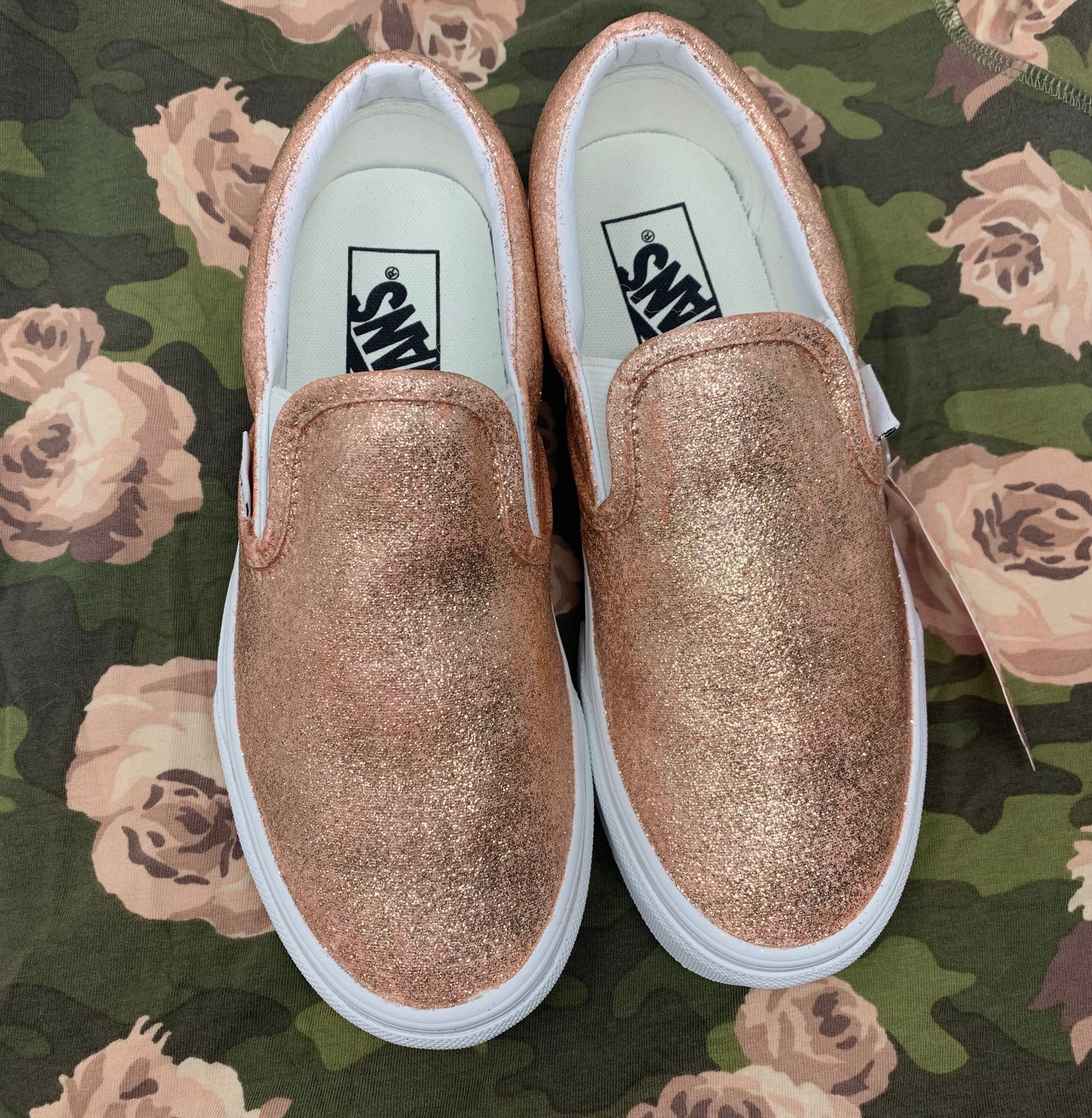 vans rose gold sneakers