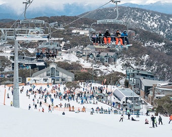 Mt Buller Ski Chairlift Print: Victoria Snowfields Winter Photo