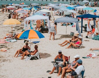 Slim Aarons Style Beach Print: Forster Beach, NSW Coastal Wall Art
