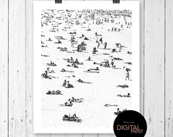 Bondi Beach Print: Black and White Seascape (Digital Download)
