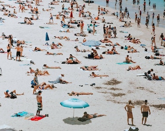 Bondi Beach Print: Busy Australian Beach Photography