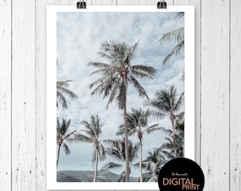 Vintage Palm Tree Print: Coastal Wall Art (Digital Download)