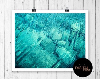 Turquoise Water Abstract Print: Coastal Wall Art (Digital Download)