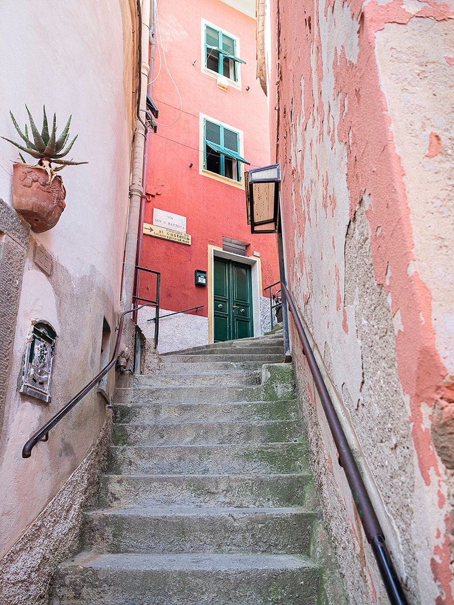 Pink Italian Alleyway Print Italy Photo Modern Artwork Etsy Singapore