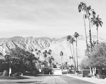 Palm Springs Black and White Print: Desert Mountain Photography
