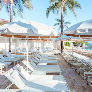 Coral casino pool club, vintage beach wall art,California pool print, beach umbrella, coastal print,palm trees and pools pool umbrella