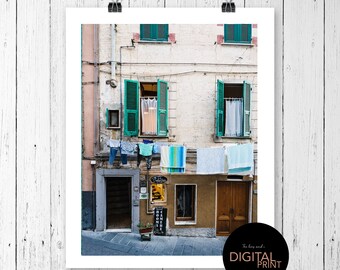 Italian Village Print: Cinque Terre Street Scene (Digital Download)