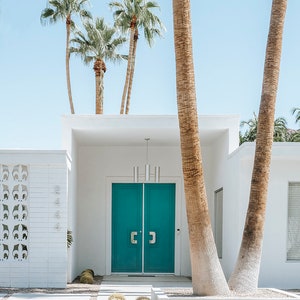 Palm Springs Portrait Print, wydruk z kalifornijskiej pustyni, sztuka ścienna z pustyni, dom w Palm Springs, Thelensandi, wystrój Palm Springs, sztuka z połowy wieku