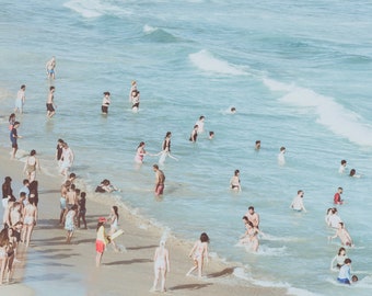Bondi Beach Print: Retro Swimmers, Vintage Inspired Wall Art