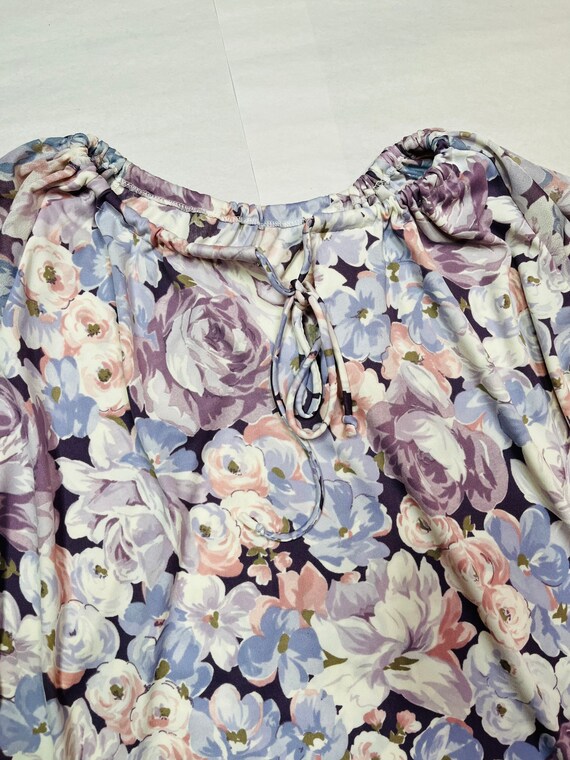 Plus Size Floral Blouse 70s Angel Wing Woman's Sh… - image 9