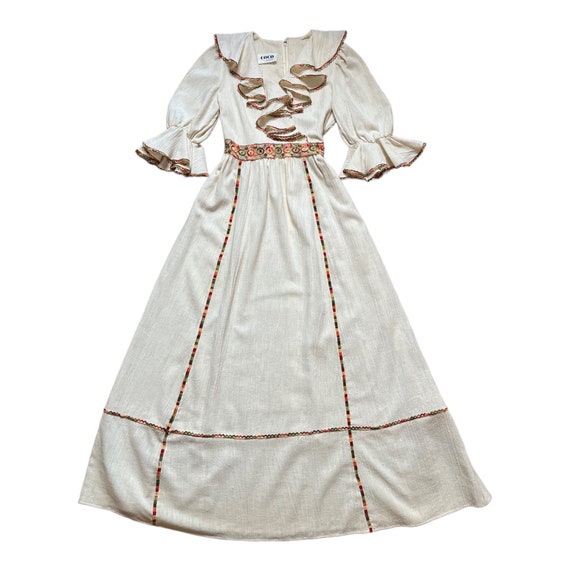 Cotton 1960s Maxi Dress, Gunne Sax Style  Dress, … - image 10