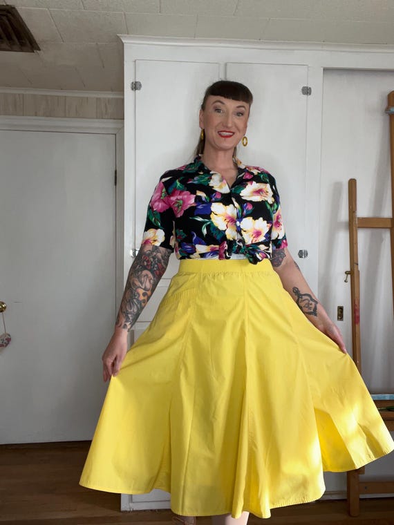 High Waist Plus Size Midi Skirt 50s Dress Plus Size Black Circle