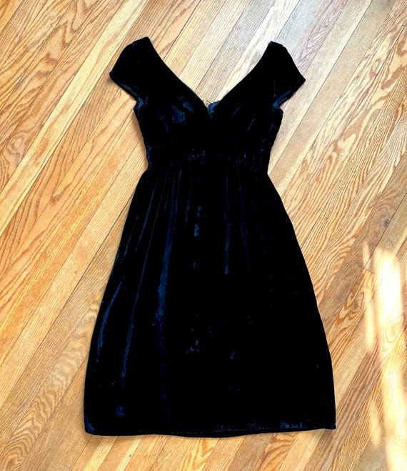 black empire waist prom dress Spaghetti Straps Lace A-Line Empire Midi Party Prom Dress