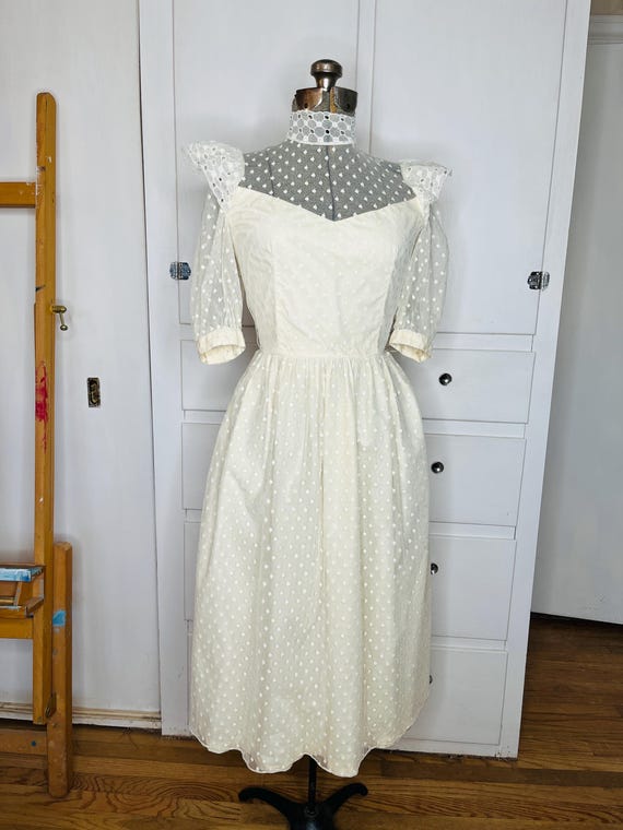 80s corset dress 80s Corset Top Dress, Eggshell White Lace Formal Prom Wedding Dress Small,  Lillie Rubin