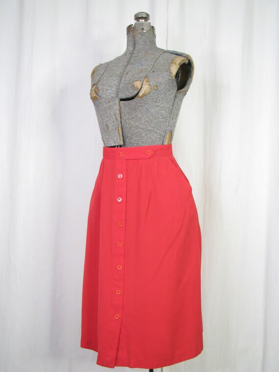 Vintage 1970s Skirt Small Button Front Skirt 40s … - image 2