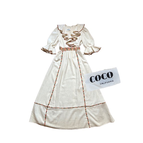 Cotton 1960s Maxi Dress, Gunne Sax Style  Dress, … - image 1