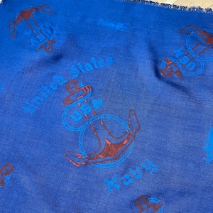 Vintage US Navy Scarf 1930s Navy Sweetheart Souvenir Pre WW2 Scarf Bandana