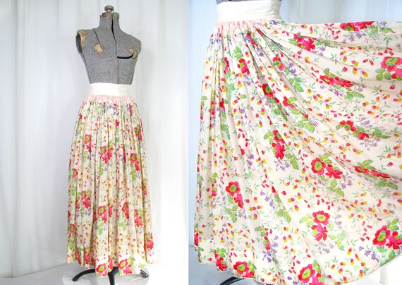 Vintage Victorian Skirt | 1910s Edwardian Floral S