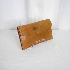 Cartera de cuero vintage / Cartera de los años 60 / Cartera de cuero estilo boho hippie / Billetera de cuero para dama