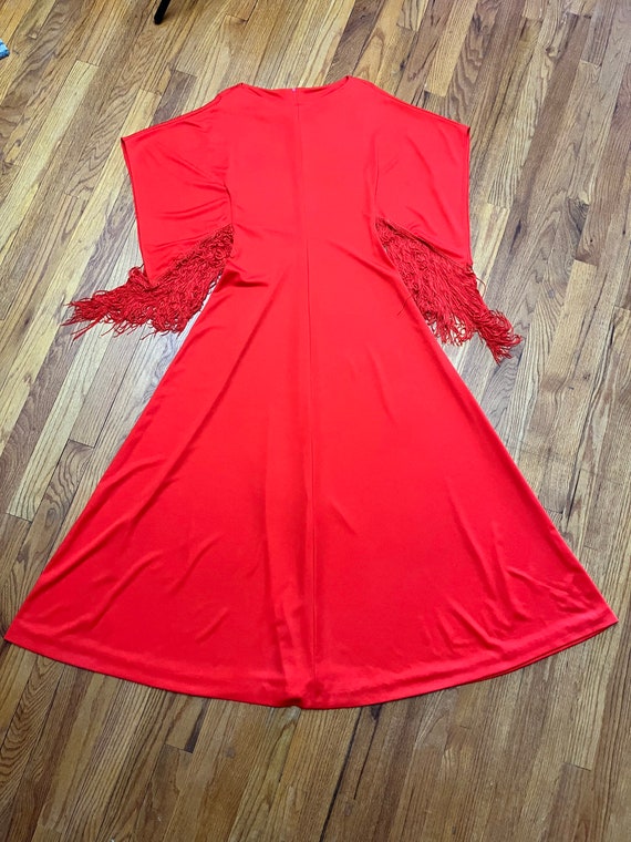 Orange 70s Boho Maxi Dress, Vintage 1970s Dress w… - image 8