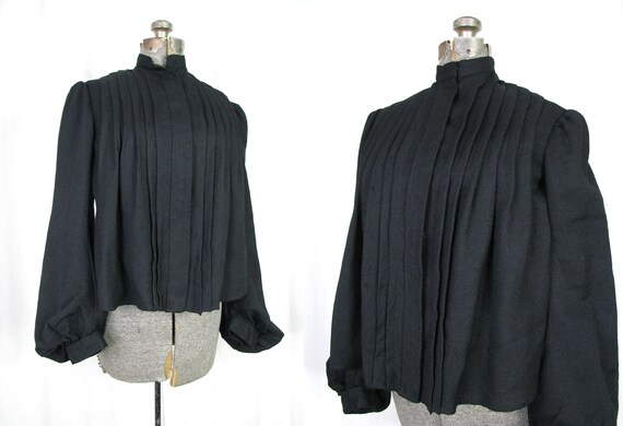 Vintage Blouse/ Black Victorian Blouse/ 1900s Edwa