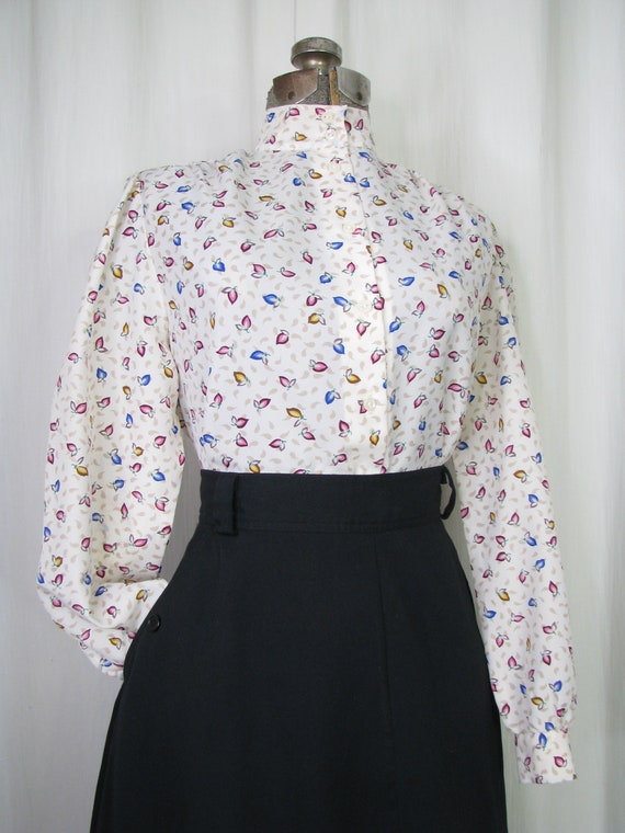 Vintage Blouse | 1940s Style Blouse | 1980s High … - image 2