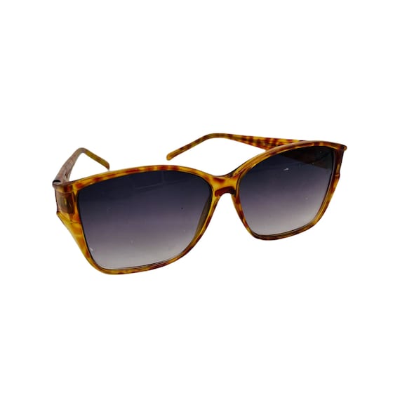 Square Sunglasses 80s Oversized Sunglasses Tortoi… - image 1