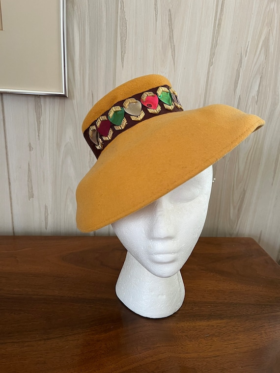 Wool 1940s Tilt Hat, Wide Brim Halo Hat, 40s Hat … - image 7