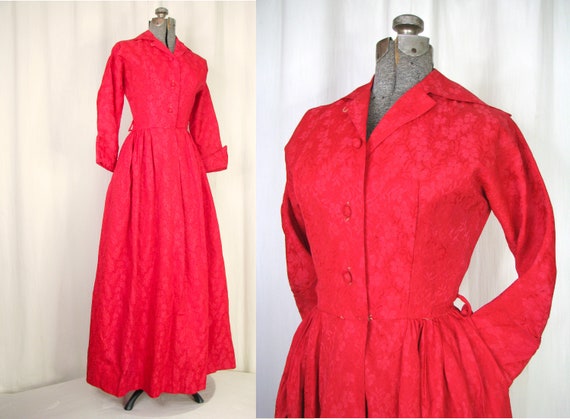 Vintage Dressing Gown // 1940s Housecoat Robe Dres