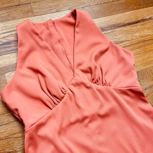 1970s Vintage Maxi Dress, 70s Disco Dress, Medium Empire Waist Maxi Sleeveless Sz M