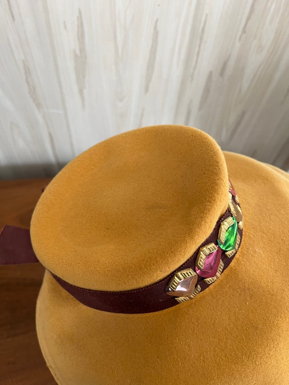 Wool 1940s Tilt Hat, Wide Brim Halo Hat, 40s Hat … - image 10