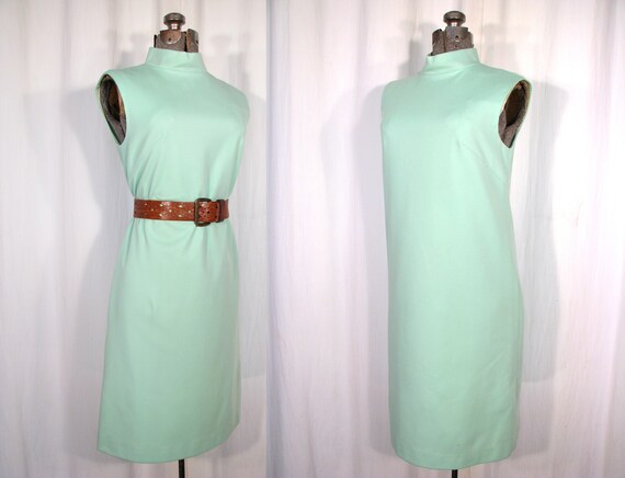1960s Dress, Mint Green Mod Midi