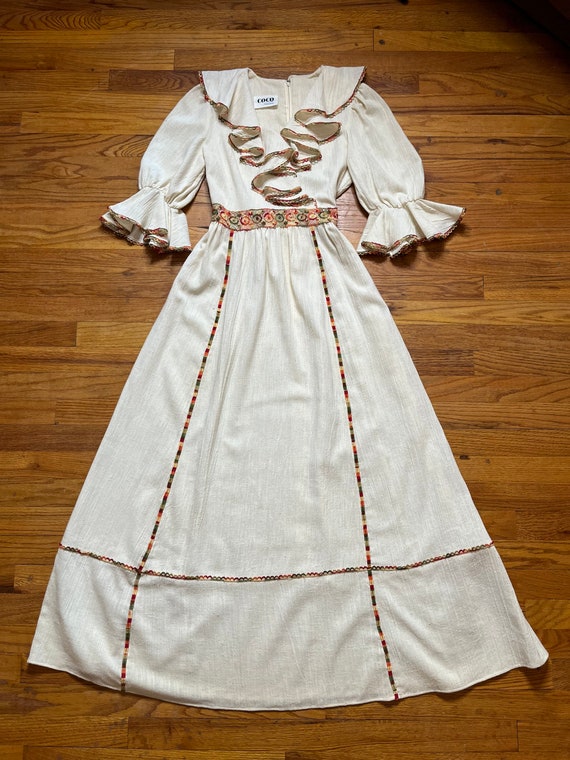 Cotton 1960s Maxi Dress, Gunne Sax Style  Dress, … - image 5