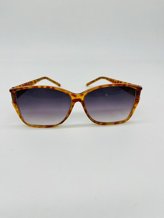 Square Sunglasses 80s Oversized Sunglasses Tortoi… - image 2