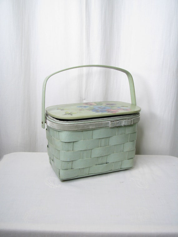 Basket Purse, Vintage Handbag, 1960s Lunch Box Pur