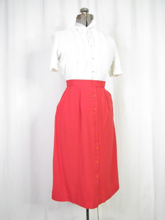 Vintage 1970s Skirt Small Button Front Skirt 40s … - image 9