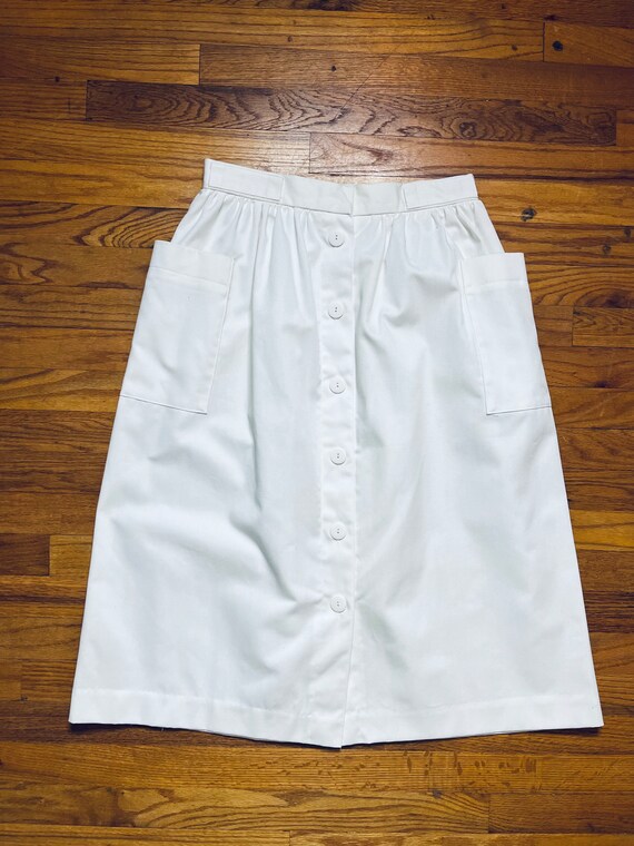Vintage Nurses Uniform Skirt, White Nurse Skirt with … Gem