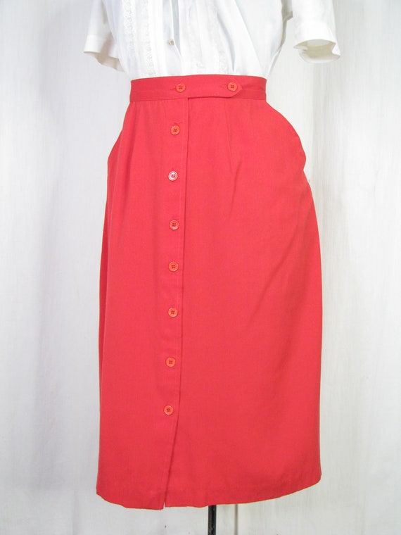 Vintage 1970s Skirt Small Button Front Skirt 40s … - image 10