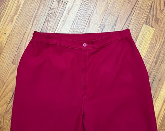 Vintage 70s Levis Red Dress Pants: Plus Size Straight Leg Trousers (36x32)