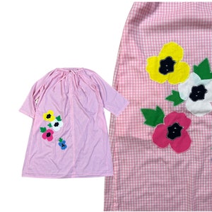 Vintage Dressing Gown - 1960s Boho Housecoat, Large 60s Robe XL Lounge Wear Summer Flower Power